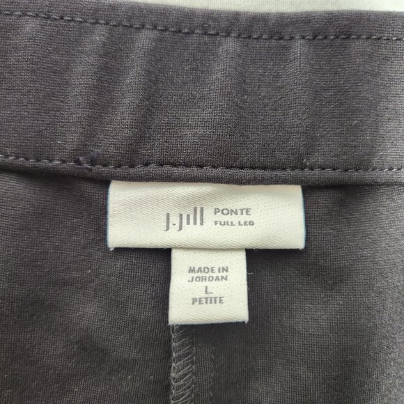 J. Jill Minimalist PONTE Belted Full Leg Cropped Black Pants Size LP LIKE NEW! - Picture 10 of 16